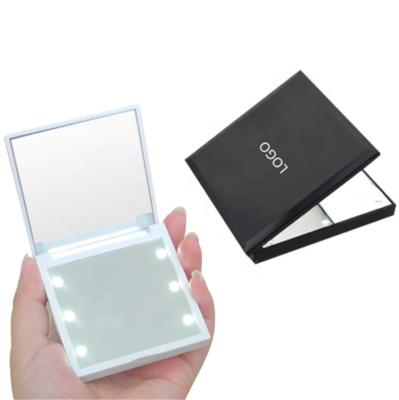 China Hot Sale Lighted Vanity Mirror LED Compact Makeup Mirror Pocket Mirror For Women for sale