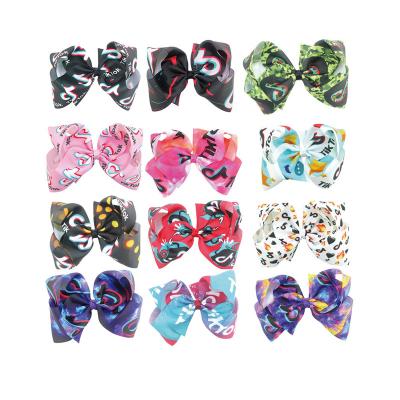 China 2021 new big soft hair accessories girl tiktok tik tok hair bows for kids christmas gifts for sale