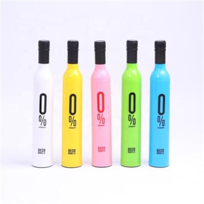 China Custom Logo Print Manual Foldable Promotional Gift Wine Bottle Cheap Umbrella Umbrella Paraguas Sombrillas for sale