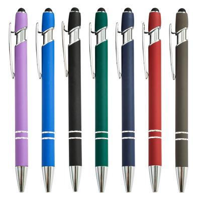 China Hot Selling Promotional New Balpoint Ball Stylus Soft Touch Touch Screen Multifunctional Pen 2 in 1 with Logo Metal Ballpoint Pens Custom Made for sale