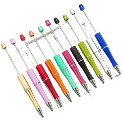 China Fashionable Balpoint Pen Hot Sale Add a Pen Decorative Beaded Gift Pen Beadable Bead Jewelry Ball Plastic Tip DIY Pen for sale