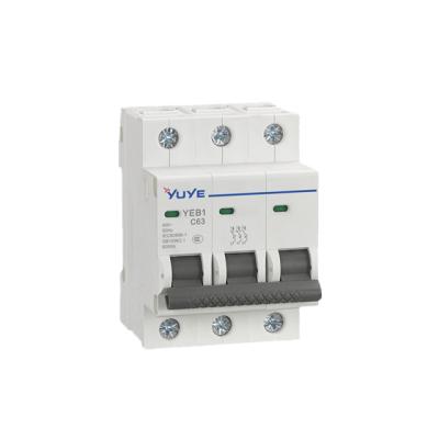 China YUYE YEB1-63/3PC 1P/2P/3P/4P 63A Home Circuit Breaker 6000A for sale