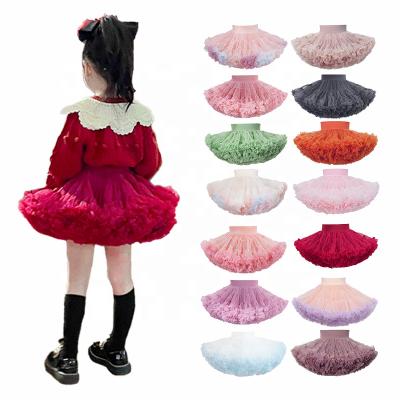 China Girls Hot Sale Anti-wrinkle Children's Clothing 2 Generation TUTU Half Skirt Mesh Full Chat Princess Wide Cute Cake Ballet Puffy Waist Skirt for sale