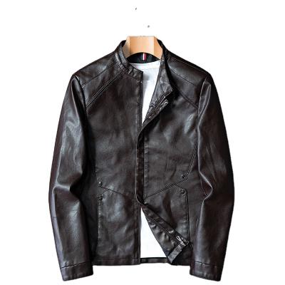 China Reversible Custom Winter Stand Collar Zip Up Leather Jackets And Military Coats For Men for sale