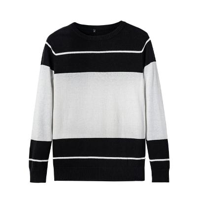 China 2020 Anti-wrinkle Winter Warm Clothes For Men Sweater Casual O-Neck Stripe Slim Fit Thin Fit for sale