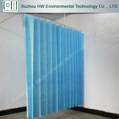 China Disposable Fire Retardant Hospital Privacy Curtain , Blue Color Hospital Medical Curtain With Anti Bacterial And Fire Retardant for sale