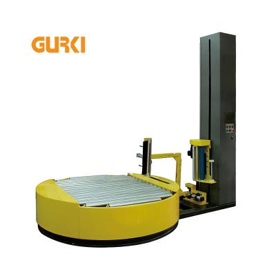 China Full Automatic Online Food Stretch Film Pallet Wrapping Line Pallet Wrapping Machine With Roller Conveyor for sale