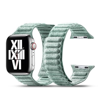 China Luxury Gorgeous Smart Watch Strap 44mm 40mm, For Alcantara Watch Bands For iWatch Band Strap Case for sale