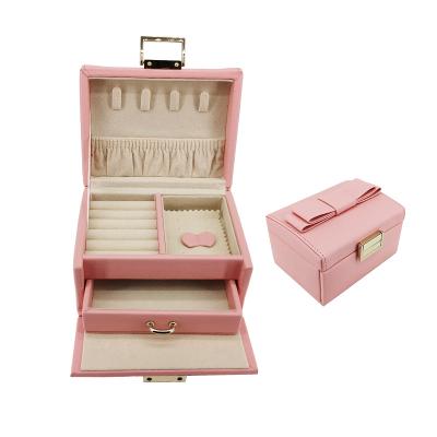 China Portable Velvet Home Fashion Boxes Cabinet Travel Jewelry Storage Bag Bracelet Jewelry Earrings Storage Box For Girls for sale