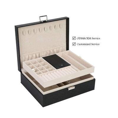 China Wood+Leather Earrings Jewelery Organizer Earring Jewelry Storage Box Jelwery Box for sale