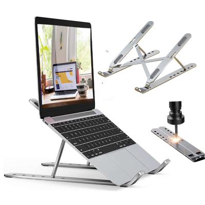 China 2021 Price Adjustable Ergonomic Table Stand Metal Desk Metal Verticle Aluminum Laptop Stand (Height) Foldable for sale