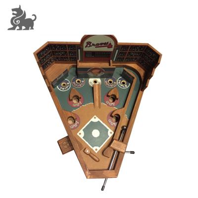 China Paper/Wooden/Metal Intelligence Toy A Classic Wooden Pinball Style Baseball Kids Board Game for sale