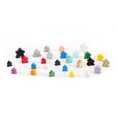 China Wooden Custom Assorted Wooden Meeples 24mm For Board Game And Card Game for sale