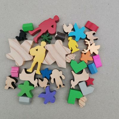 China Custom Pledge Wooden Meeples Game Wooden Meeples for sale