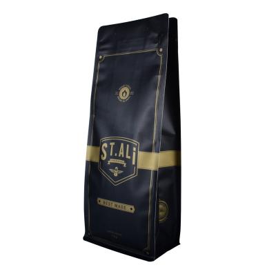 China Wholesale Custom Moisture Proof Printed Flat Bottom Ziplock Aluminum Foil Coffee Packaging Bag With Valve for sale