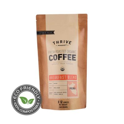 China BIODEGRADABLE Stand Up Biodegradable Zip Lock Pla Compostable Coffee Bag With Valve for sale