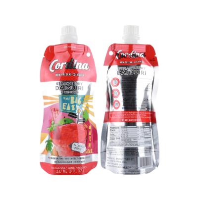 China Moisture-proof Customized Company Logo Printed Damp Proof Juice Pouch with Straw for sale