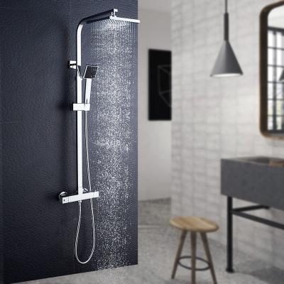 China With Sliding Bar ROVATE Factory Wholesale Price Hotel Bathroom Rain Shower Shower Set Thermostatic Faucet,Hand Held Shower Thermostat Set for sale