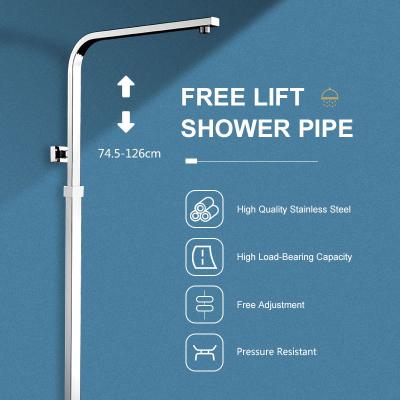 China Modern Design Stainless Steel ROVATE China Factory Wholesale Price Bathroom Plating Shower Wall Mounted Hose Rod for sale