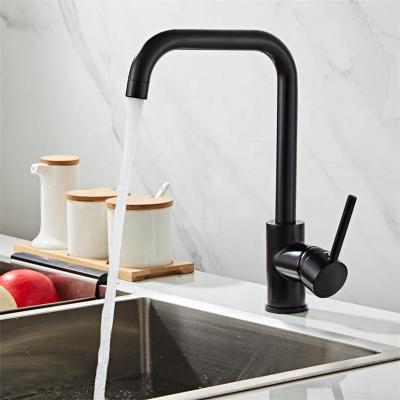 China Other ROVATE 360 Swivel Kitchen Sink Faucet, Modern Design Home Stainless Steel 7 Figure Black Hot And Cold Mixing Valve for sale