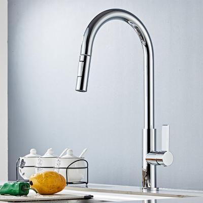 China Factory Wholesale Modern Thermostatic Kitchen Faucet Multifunctional Rovate Faucets Single Handle Pull Out Kitchen Mixer Hot And Cold Water Sink Faucet for sale