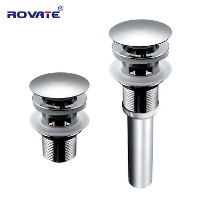 China Modern ROVATE bathroom pop up drain with overflow, in zinc alloy for sale