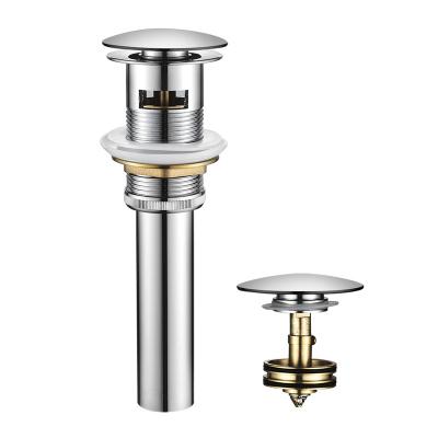 China Modern Design Bathroom Pop Drain Modern Brass Toilet Sink Strainer With Basin Shell Chrome Plated Overflow Drain for sale