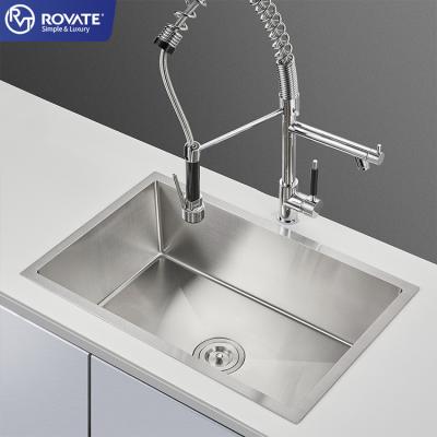 China Without Faucet ROVATE Modern Kitchen 28x18 Stainless Steel Sink , Under Cup Rinse Sink Apron Front Cheap Commercial Luxury Counter Sink for sale