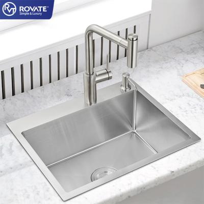 China Without Faucet High Quality Stainless Steel Brushed Single Layer Kitchen Sink Factory Wholesale Price Handmade Kitchen Sink for sale