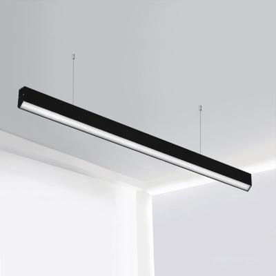 China Modern Led Pendant Light 15W 35W Black Linear Classroom Light for sale