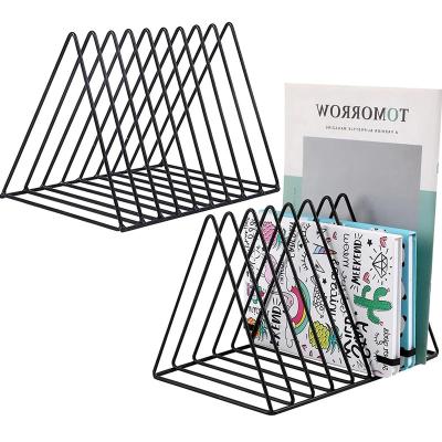 China Magazine Viable Newspaper Rack, Letter Storage, File Sorter Triangle Bookshelf Desk Organizer for sale