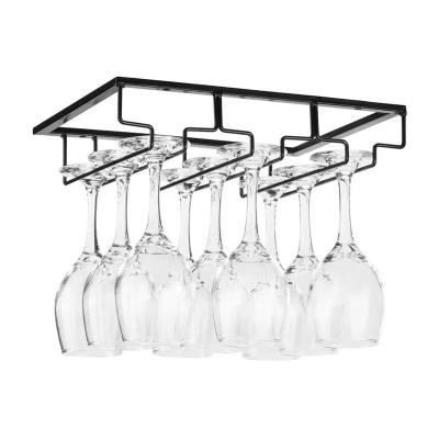 China Other Cabinet Stemware Wine Glass Holder Coaster Rack 12 Glasses Storage Hanger Organizer Metal Rack for Bar Kitchen for sale