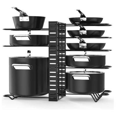 China Viable Pot Rack Organizers 8 Tiers Pots and Pans Organizers for Kitchen Organization and Storage for sale