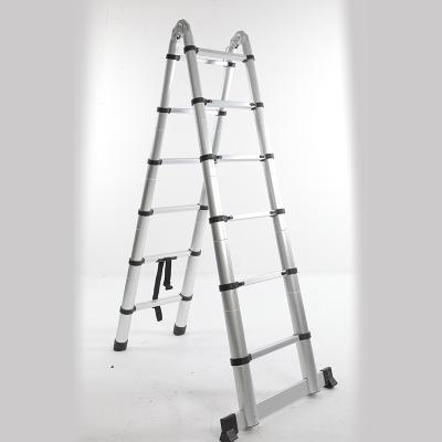 China Telescopic ladders new 3.8m 12 step ladders folding universal aluminum telescopic ladder for sale