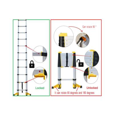 China Folding Ladders EN131 3.2M Slow Down AluminumTelescopic Mobile Warehouse Step Ladder for sale