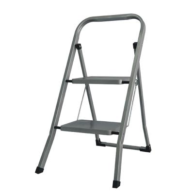 China Portable Folding Ladders 2 Step Household Metal Step Folding Foldable Ladder Stool GS for sale