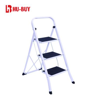 China Customizable packaging of contemporary non-slip design and durable logo light weight with plastic mat 3 step ladder aluminum for sale