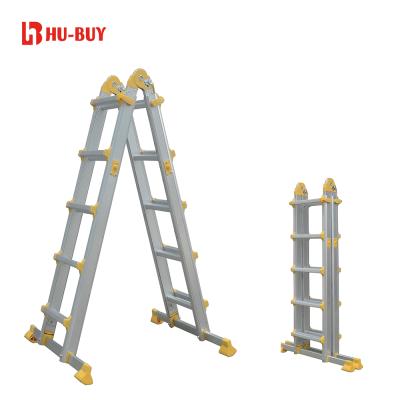 China High Quality Multi Function 4X5 Aluminum Telescoping Ladders Safety Folding Ladders Home Use for sale