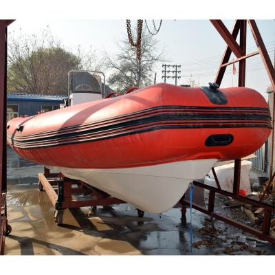 China RIB760 7.6 Meter Fiberglass Single Rigid Inflatable Boat For Sea Diving for sale