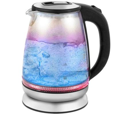 China 360 Degree CE GS CB GCC ETL Rainbow Color 1.8L Base Electric Glass Kettle for sale