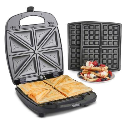 China Household CE GS ROHS CB Detachable and Dismountable 3 in 1 4 Slice Stainless Steel Sandwich Maker for sale