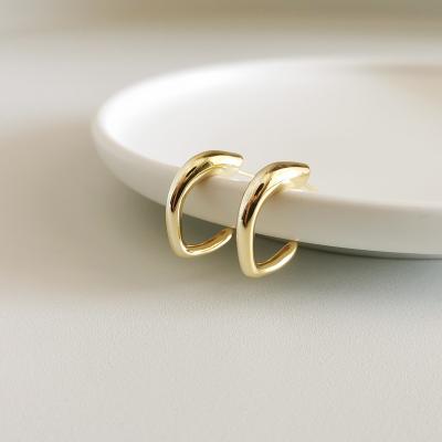 China Vershal S002 Sterling Silver High Quality Vintage Earrings 18k Gold Plated Circle Earrings Minimalist Geometric Jewelry for sale