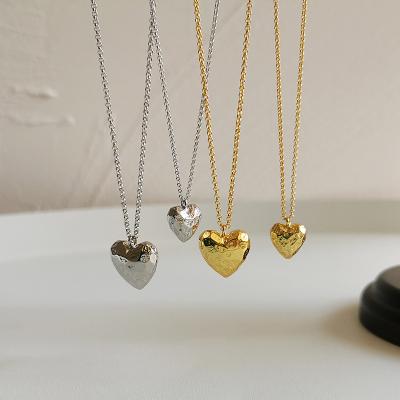 China FASHIONABLE Hot Selling Vershal S005 Sterling Silver 18k Gold Plated Cavity Sensitive Heart Pendant Necklace for sale