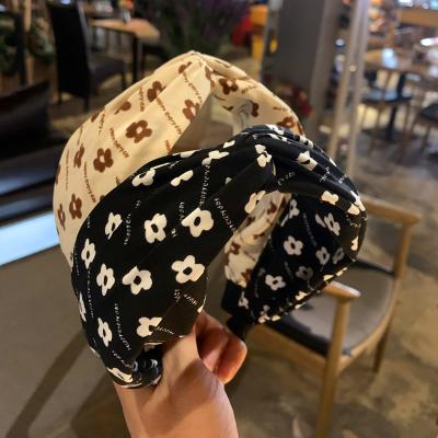 China 2021 New fashion Vershal N-003 wide edge hair band flower letter bow hair band Korean version wide edge hair band for sale