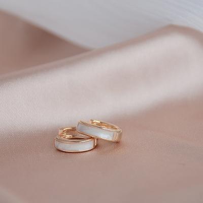 China Fashionable Daily Earring Vershal A942 Jewelry Gold Plated Minimalist Tiny Oil Loop Circle Drip Earrings For Women for sale