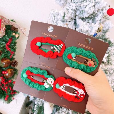 China Vershal CM-012 Christmas Day Children's Wool Christmas Tree BB Clip Hook Hair Clip for sale