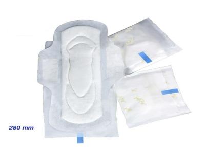 China White PE Backsheet Winged Hypoallergenic Sanitary Pads For Heavy Bleeding for sale