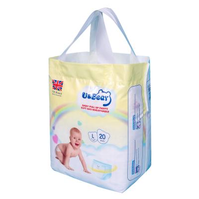 China Adjustable Fluff Pulp Pull Up Baby Diaper Pants for sale