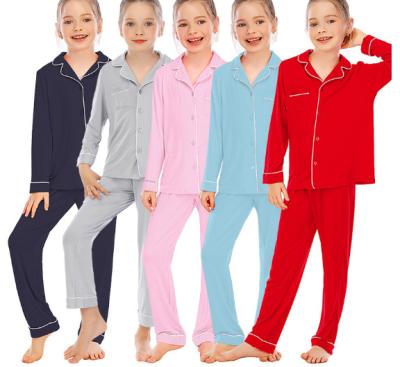 China High Quality QUICK DRY Modal Solid Long Sleeve Kids Loungewear Pajamas Set Boy's Sleepwear for sale