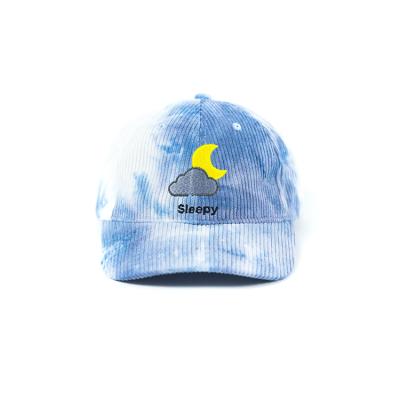 China Custom Logo Corduroy Dad Hat Tie Embroidery Dye Hat JOINT Baseball Cap Dye Hat for sale